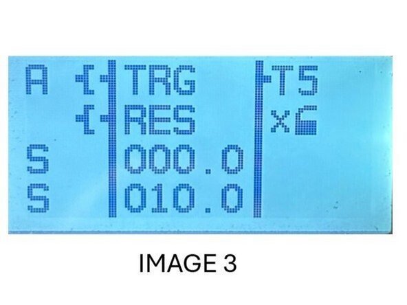 3)    Now press the “Z3” button once, so the numerical value of “1” is highlighted with the cursor then press “ALT” to change the number to “5” using the “Z4” button. Once finished press the “ALT” button again to reach the screen shown in Image 3.