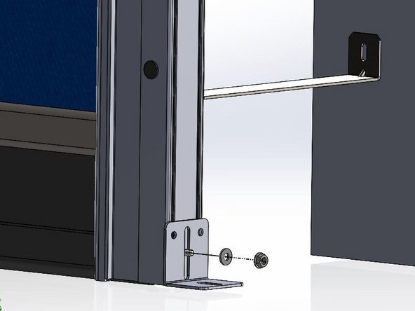 Set the Bracket in place at the bottom of the Vertical Track and make a mark on the Track for a through hole.