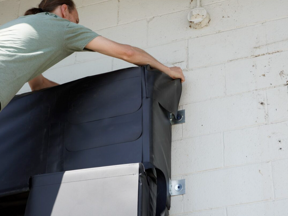 The 2x4 is fastened to the Head Curtain assembly and is being shown separately in this image to show mounting location.