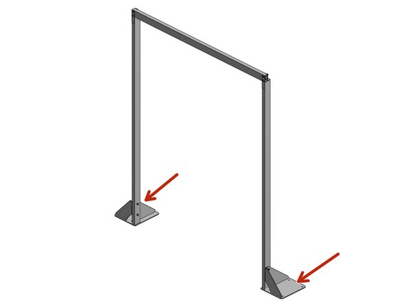 Stand up the frame assembly and position where it will be fastened to the ground.