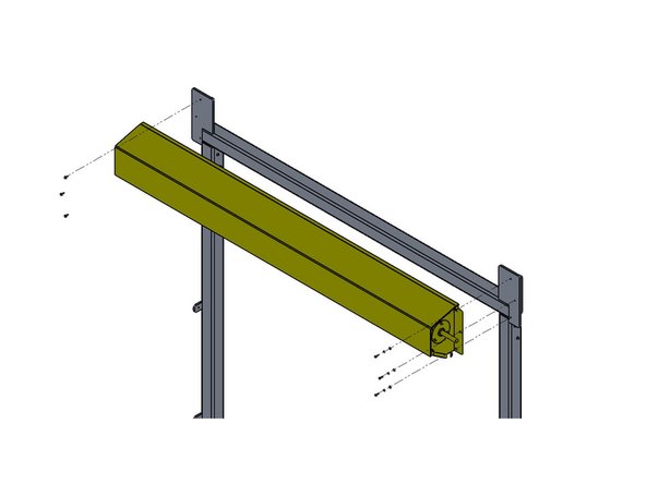 Raise the Roll Header Assembly into place on the Door Frame.