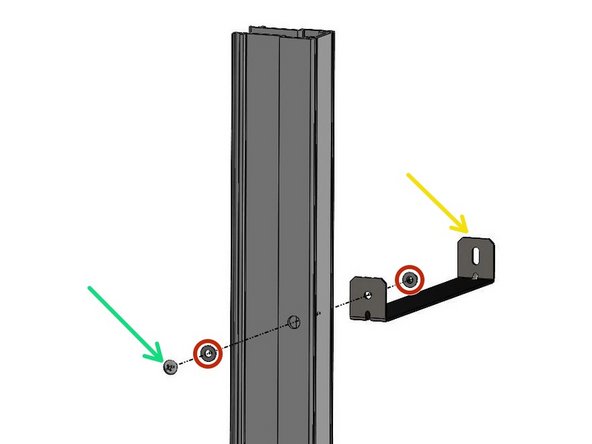 Push a screw through the hole in the back surface from the inside of the Track.