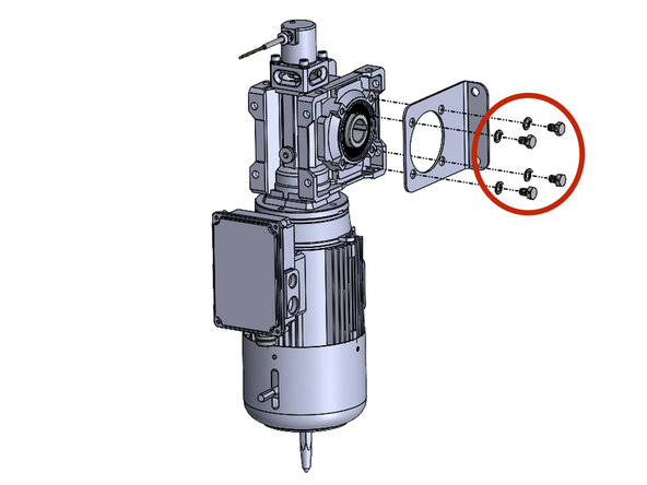 In the box with the motor, thee will be (4) M8x1.25mm x 12mm long hex head bolts and (4) split-lock washers.