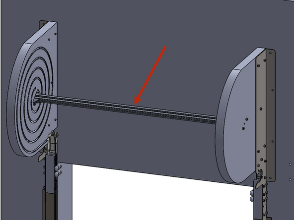 The spiral stabilizer bar anchors the spirals to each other, and keeps them from oscillating during the doors' operation.