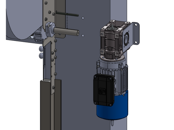 The machine key needs to be oriented such that the set screw is between the motor and the door header/side plate. This ensures the machine key cannot fall out.