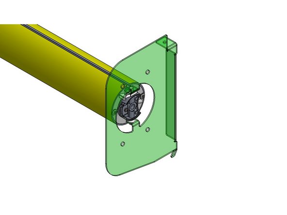 At the right side, insert the Upper Motor Peg fully into upper hole of R.H. Header Mounting Bracket.