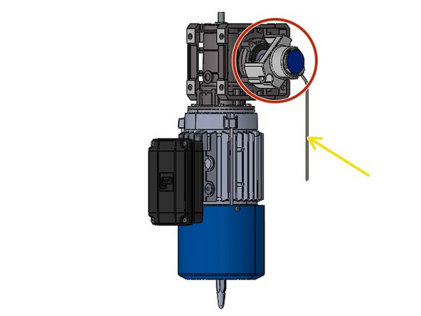 Hanging off of the Encoder, will be a 3-Wire Cable that will need to be Terminated inside the Control Panel.