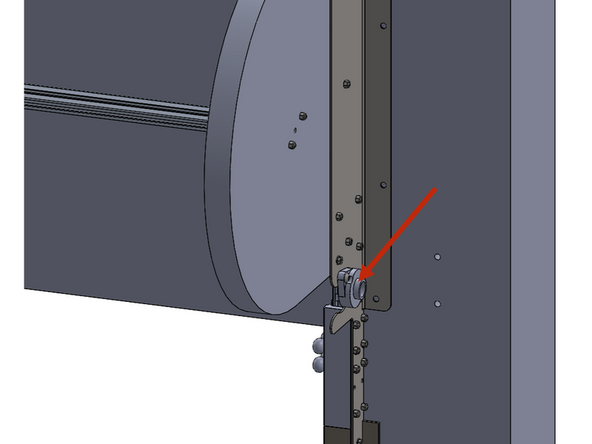 Remove the (2) flange bearings. There will be one on each side of the door.