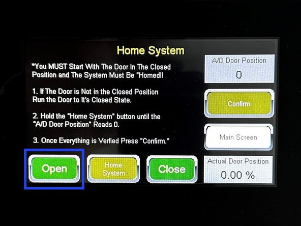 While the curtain is being pulled up into the drive gear, someone will need to give a short press of the Open button on the limit setting screen (SETUP &amp; DIAGNOTICS > SETUP > QUICK SETUP). This will turn the roll-tube a few inches, and pull the first few retention tabs into the drive gear.