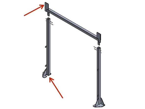 Assembly of the Posts and Beam may be easier laying on the floor.