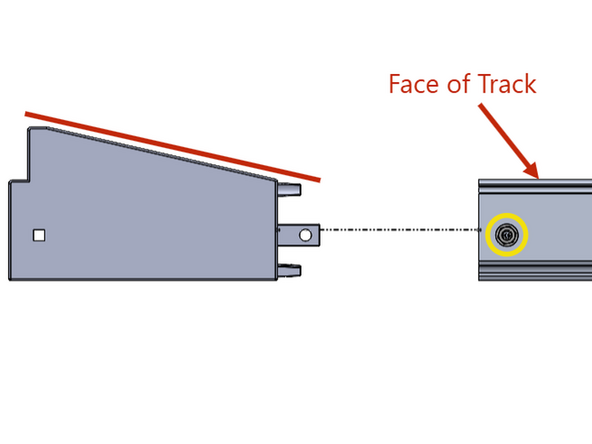The Ramp Side of the Transition Bracket orients toward the Face of the Track.