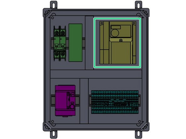 In the Upper-Right Corner of the Control Panel, Locate the VFD. Remove the Cover with the single Screw on the Front.