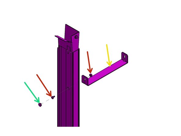 Push a screw through the hole in the back surface from the inside of the Track.
