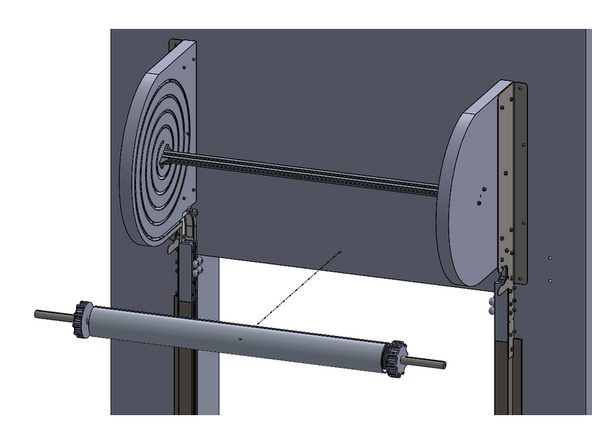 The drive gears on either end of the tube assembly will be inside of the side plates.