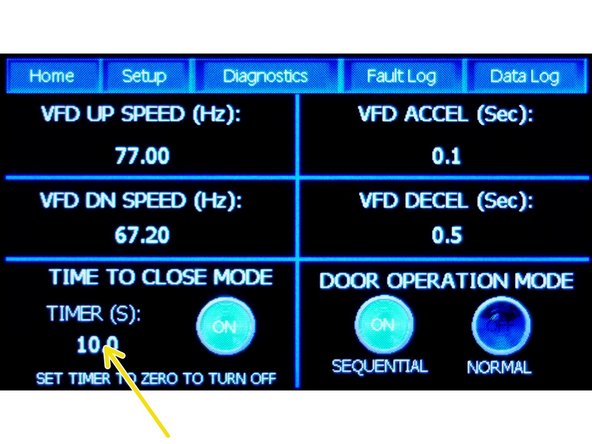 To Adjust the Timer: Press the number (10.0 in picture) below &quot;Timer (s)&quot; text. A Pop-up Keypad is displayed.