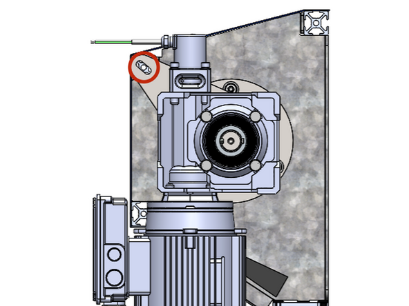 Tilt the Motor to Align the Hole in the Motor Mount Bracket with the Hole on the end of the Upper, Front Rail.