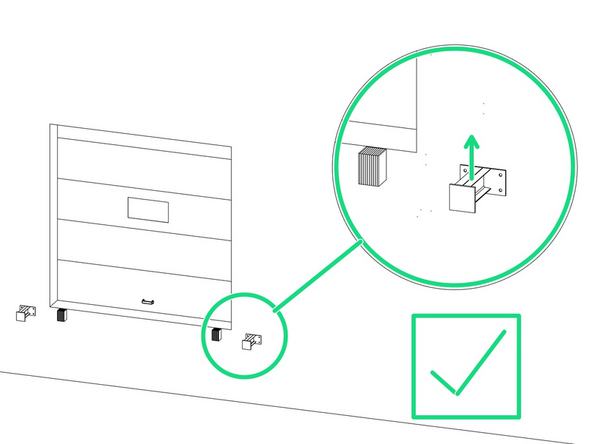 Line up the outside edges of the Side Frame Bumper mounting plates 2-3/4&quot; beyond the marks made in the previous step (further from the door opening).