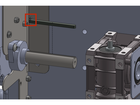 Next, install the motor and machine key onto the drive shaft.