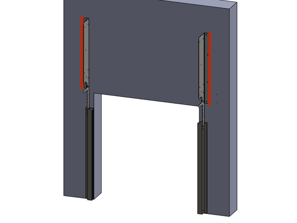 Ensure the side plate mounting flanges are plumb before securing them into the mounting surface.