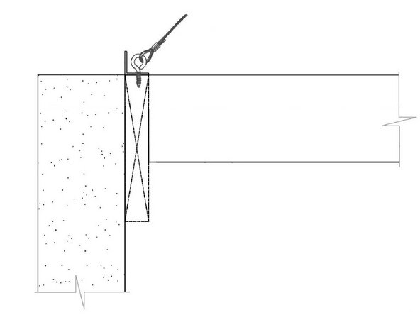 Secure the other side of the aircraft cable using best practices for your surface material to anchor the cable to the mounting surface.