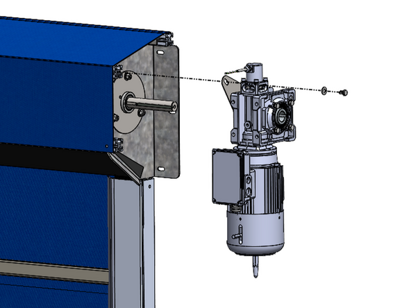 Slide the Motor onto the Shaft and Key.