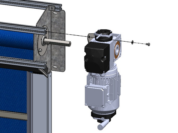 Slide the Motor onto the Shaft and Key.