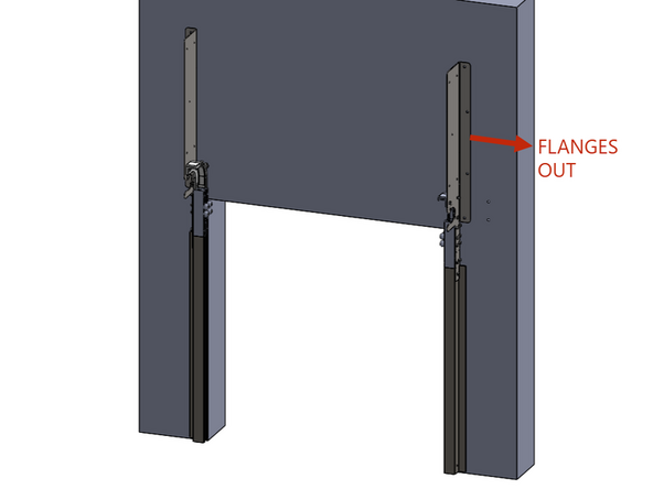 Using the carriage bolt assembly installed in the top of each vertical track, mount the side plate assemblies to the tracks.