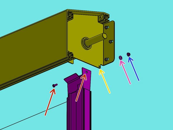 The Track assembly mounts to the Inside of the Header Assembly Mounting Bracket.