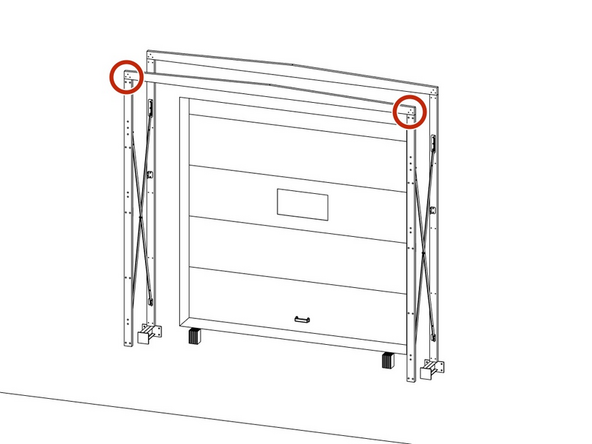 Place top beam pre-assembly on top of the left and right uprights.