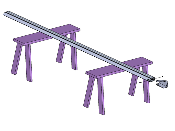Place the Vertical Tracks across a safe and level work surface.