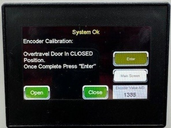 IF THIS IS A NEW DOOR AND THE ENCODER IS ALREADY MOUNTED ON THE MOTOR, SKIP THIS STEP. If you are replacing an encoder, tap the following series of Buttons to get from the Home Screen to the Limit-Setting Screen: