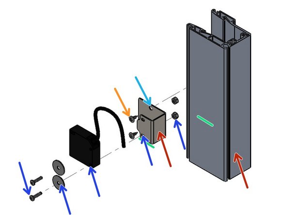 Align the Emitter Bracket to a Height Line about 5"-8" from the Track Bottom.