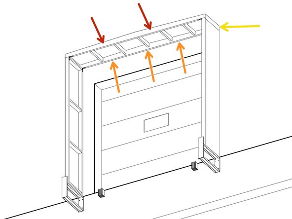 Place the Top Frame onto the Side Frames making sure the left and right faces of the Top Frame are aligned with the outside faces of the Side Frames, and making sure the side with the eyebolts are away from the wall, towards the front.