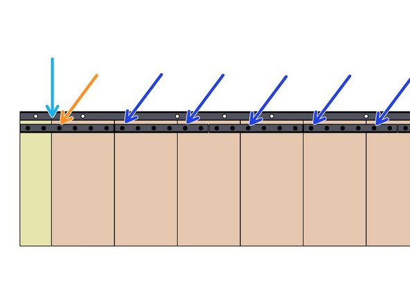 Install successive Strips on the next Studs.
