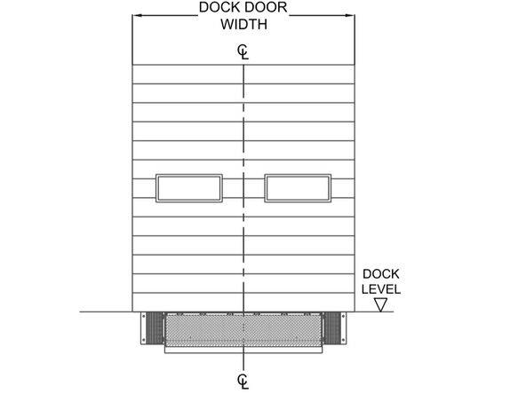 Determine centerline of door opening and mark location on dock floor.
