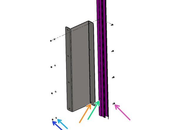 View from the Back of the Track - Note Bracket orientation (wall Flange outboard of Track)