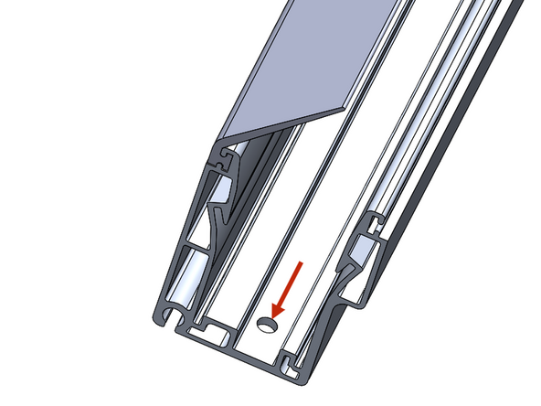 Mark and Drill your holes so that they are centered in the Square Channel inside the Track.