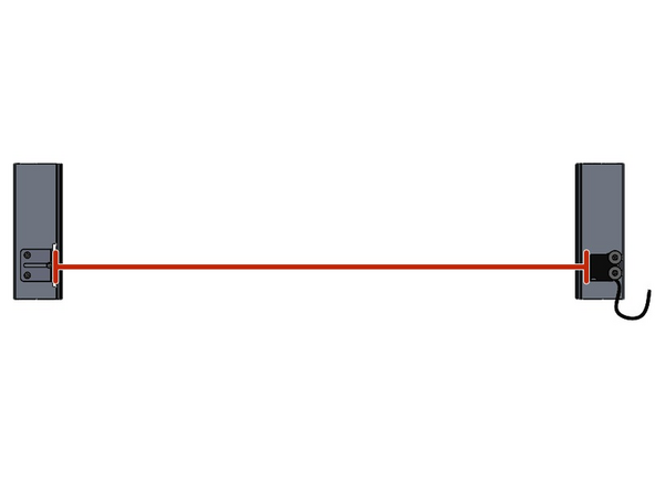 Make sure the Emitter and Reflector are Mounted at appropriate Heights so that the Emitter's Beam will hit the Reflector.