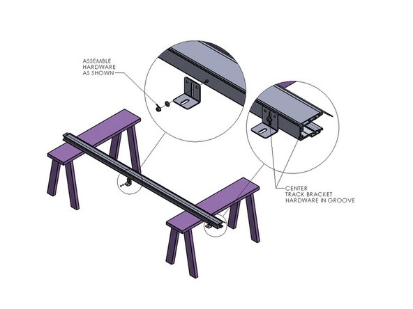 Attach a Track Mounting Bracket to the Track in the hole located at the bottom.