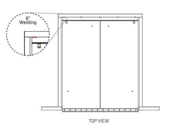 Weld the shims to the leveler's frame.
