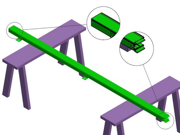Lay one of the Vertical Track Assemblies on your work surface.
