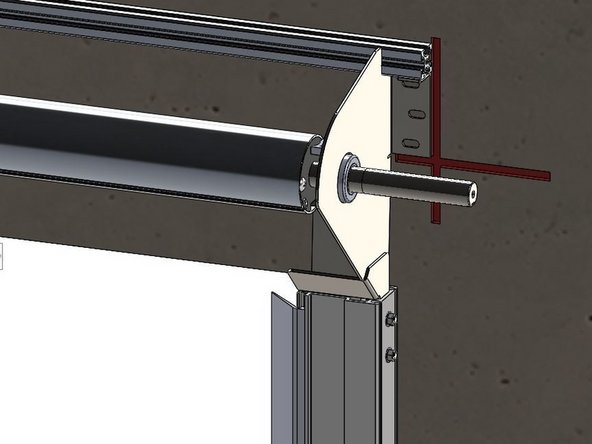 Insert the (2) Carriage Bolts so that they pass through the Holes in the Header Mounting Bracket, Transition Bracket, and Vertical Track Assembly.