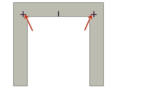 With the Calculated number (Track length + 3-1/4&quot;), add a Horizontal line on each side of the Opening that intersects the previously drawn Vertical line.