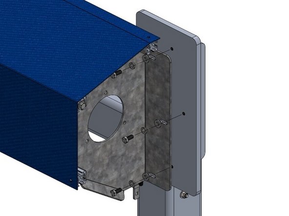 Note: G2 Door Header shown in this step, however, all door styles will mount to the Door Frame in similar fashion. Some hardware and components are hidden to show detail. 