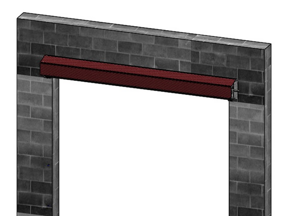 Trace the insides of the Header Bracket’s three (3) mounting slots onto the wall surface.