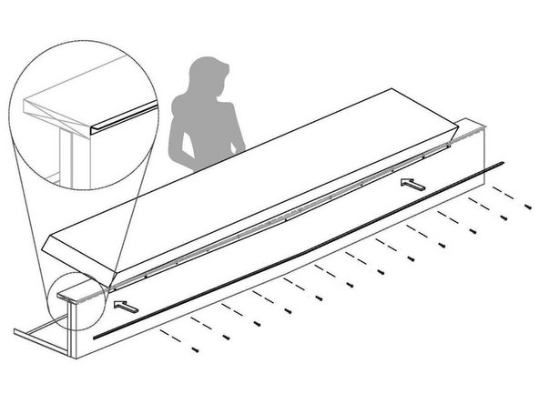 Place Aluminum Angle Trim over Attachment Flap and fasten with provided Hex Head Screws fastening every 11&quot;-12&quot;.