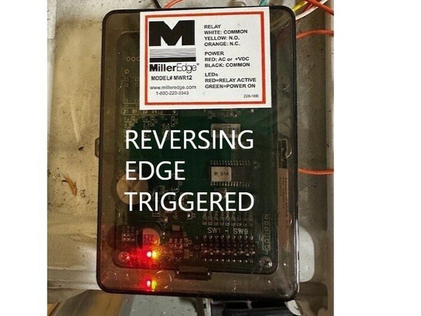 If the door is stopped, or is fully closed when the edge is triggered, the subsequent open stroke will be a slow one. The door will return to normal operational speed after returning to the fully open position.