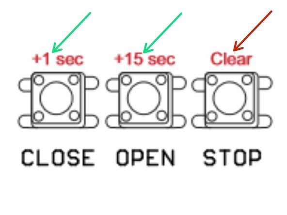 To program the delay time, press the corresponding on-board buttons to get to the desired time.