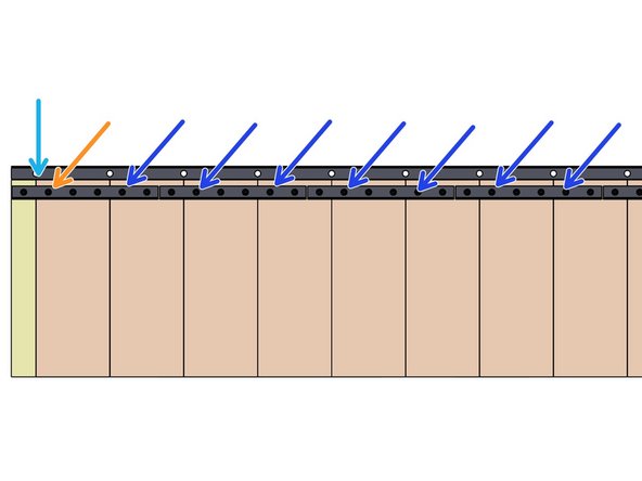 Install successive Strips on the next Studs.