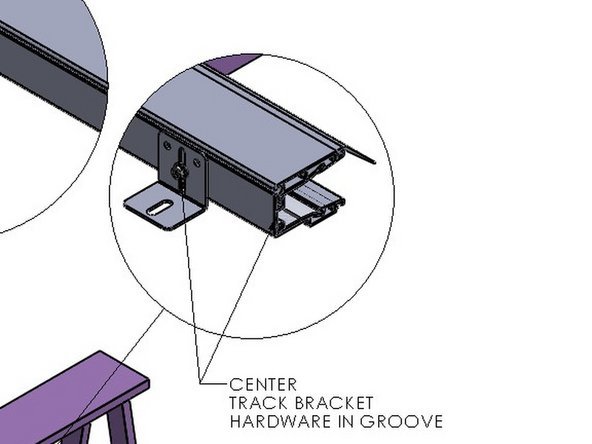 NOTE: For extreme cases, such as “High Wind Loads”, an additional Track Mounting Bracket (supplied) will be necessary.